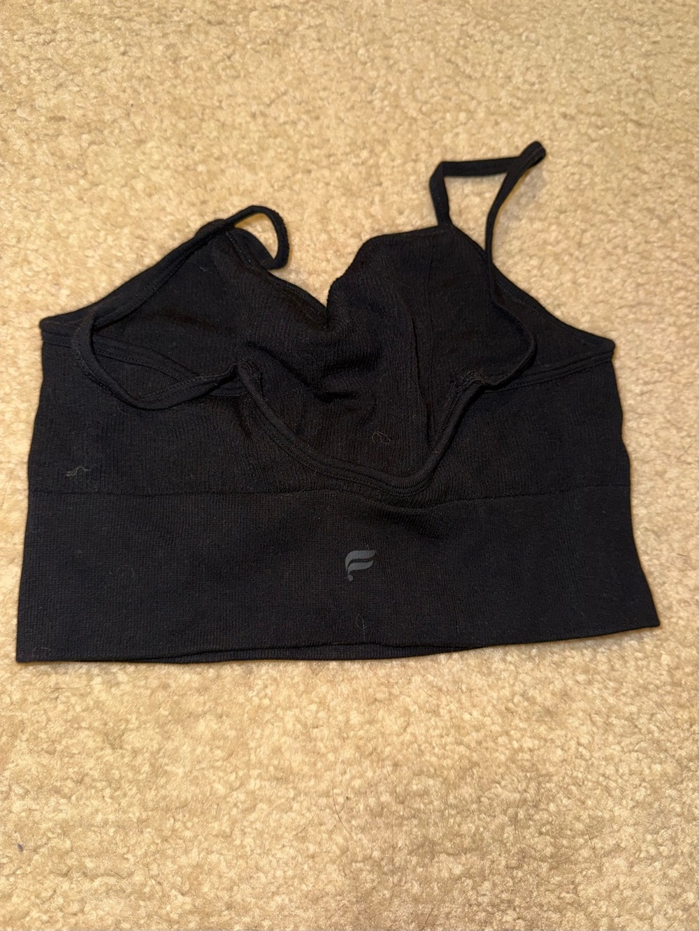 Fabletics Black Ribbed Cropped Cami Tank - Picture 2 of 2